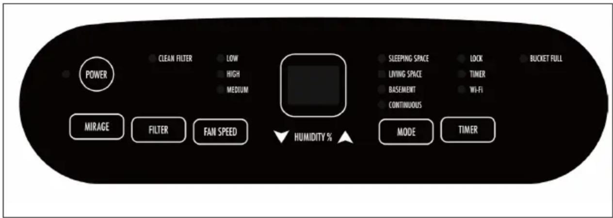 Klarstein DryFy 60 Smart - PANNELLO DI CONTROLLO E FUNZIONE DEI TASTI - 1