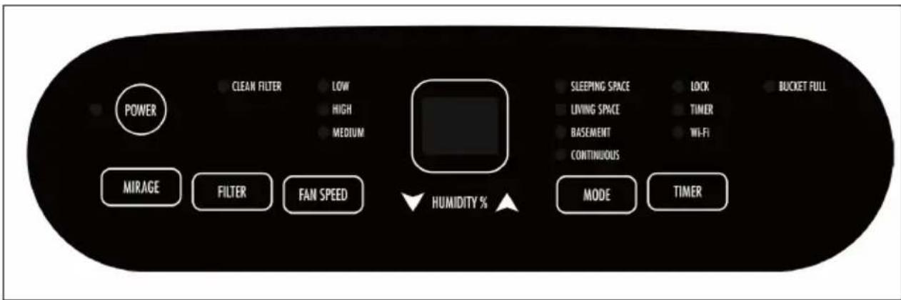 Klarstein DryFy 60 Smart - CONTROL PANEL AND BUTTON FUNCTIONS - 1