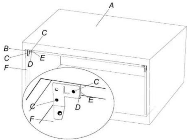 WHIRLPOOL YWMBT7030SV - Install the brackets (for flush installation only) - 2