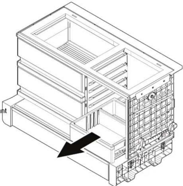 WHIRLPOOL WRFC5236RZ - Retrait et réinstallation de la tablette de rangement à plateau - 1