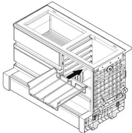 WHIRLPOOL WRFC5236RZ - Retrait ou réinstallation du séparateur de tablette de rangement à plateau : - 3