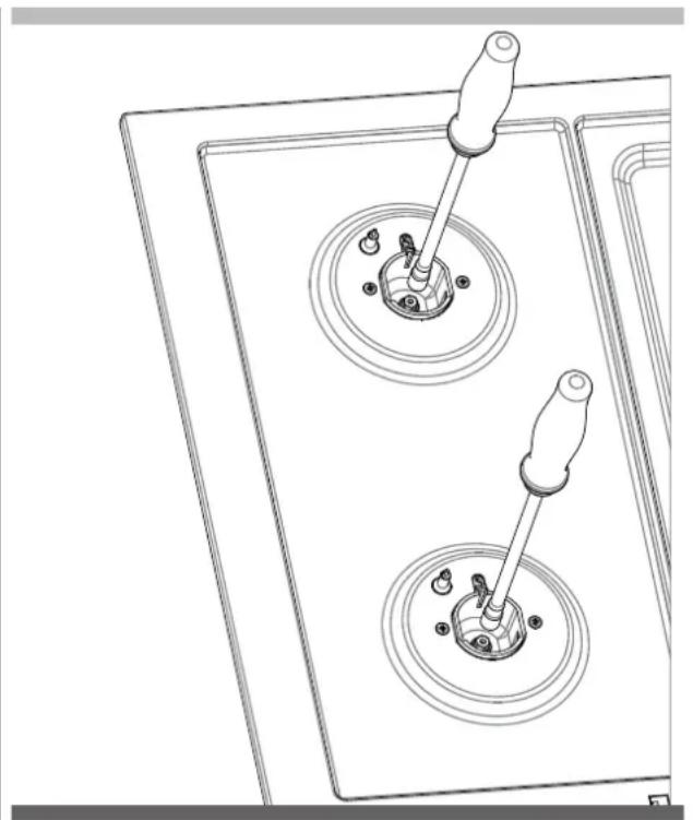 Fulgor Milano F4MTGK36S1 - Sustitución del inyector (llama de un anillo o quemadores apilados) - 1