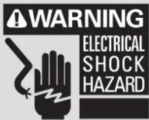 WARNING ELECTRICAL SHOCK HAZARD