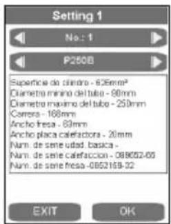 ROTHENBERGER ROWELD P500B Premium CNC SA - Crear y seleccionar configuraciones de la máquina - 2