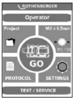 ROTHENBERGER Operator Project 160 x 9,5mm PE 100 GO PROTOCOL SETTINGS TEST / SERVICE