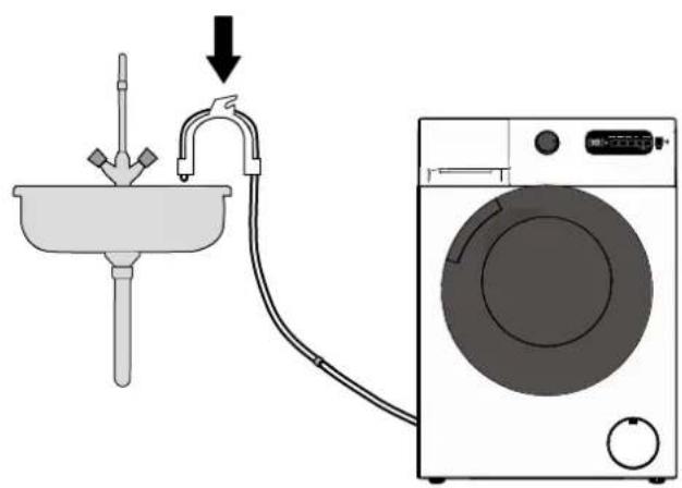 Veripart VPWM1400A28WNB - DE AFVOERSLANG AANSLUITEN IN EEN WASBAK - 2