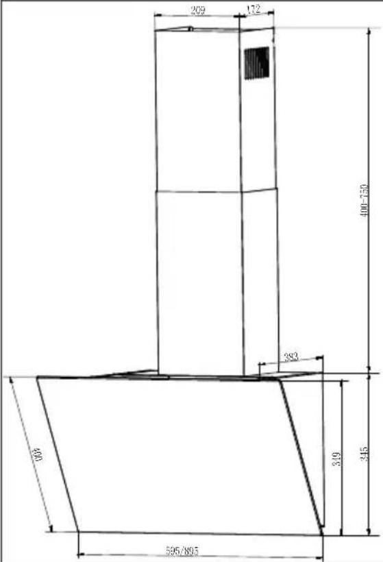 Klarstein FlashLine 60 - Dimensions - 1
