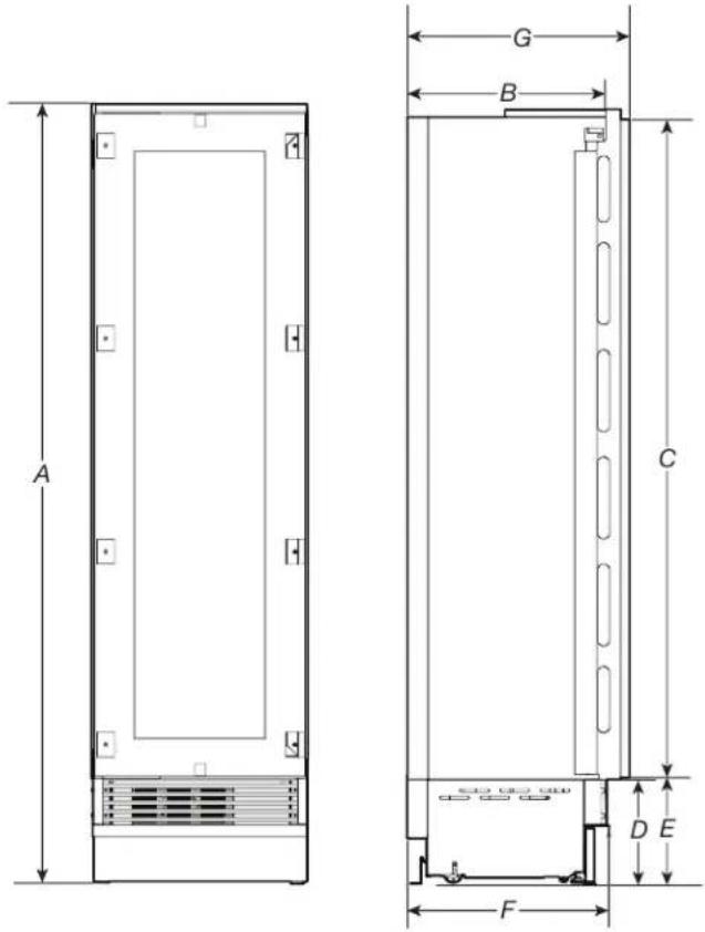 JENN-AIR JBWFNR18RX - Product Dimensions - 1