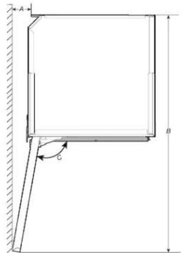 JENN-AIR JBWFNR18RX - Door Swing Dimensions - 1