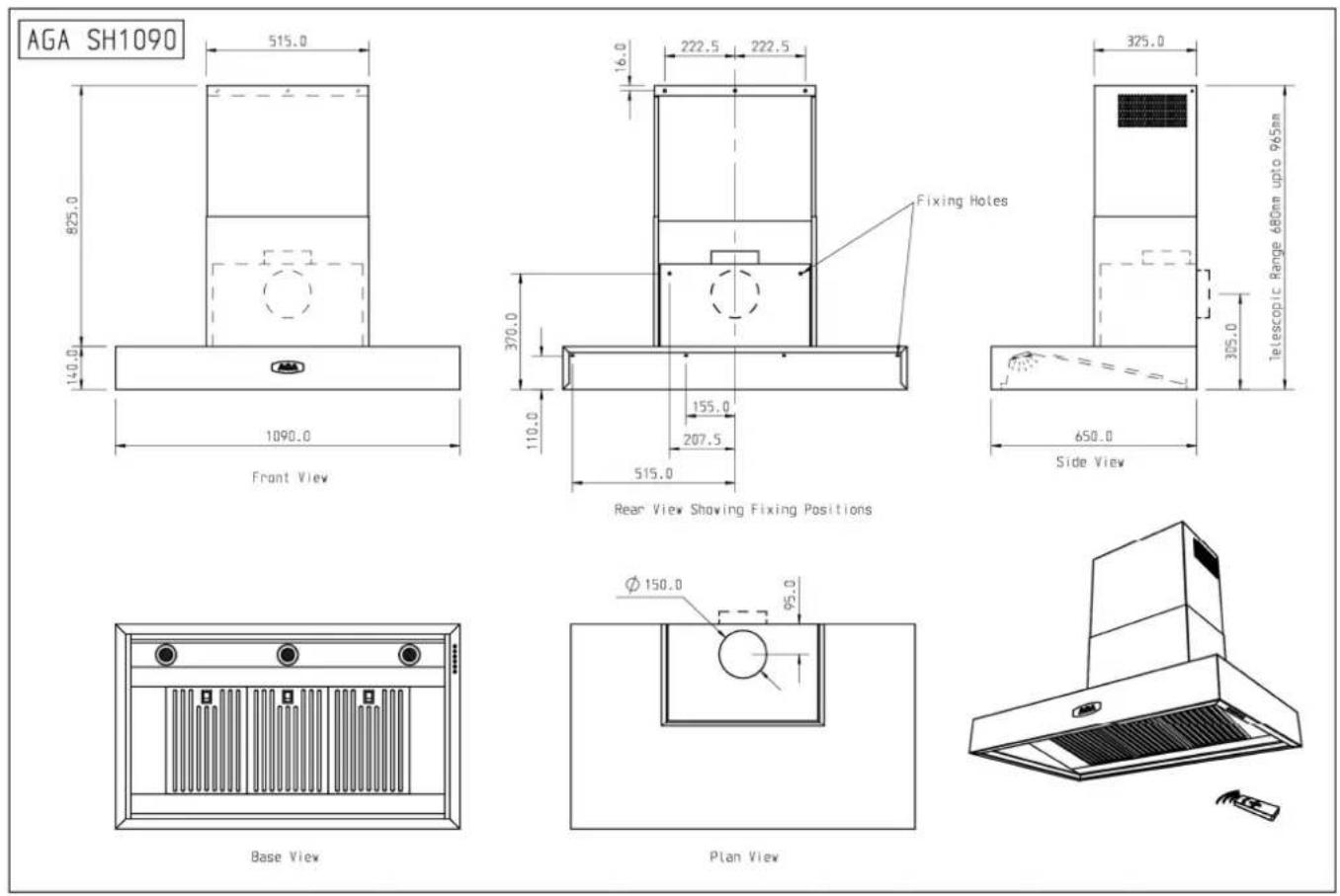 AGA SH890 - Remote Control Functions - 6
