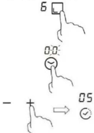 CANDY CI32CBB - Abschalten einer oder mehrerer Kochzonen mithilfe des Timers - 1