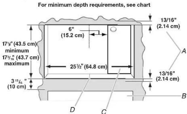 JennAir MTK1630P - Required Cutout Dimensions-2.2 cuft - 1