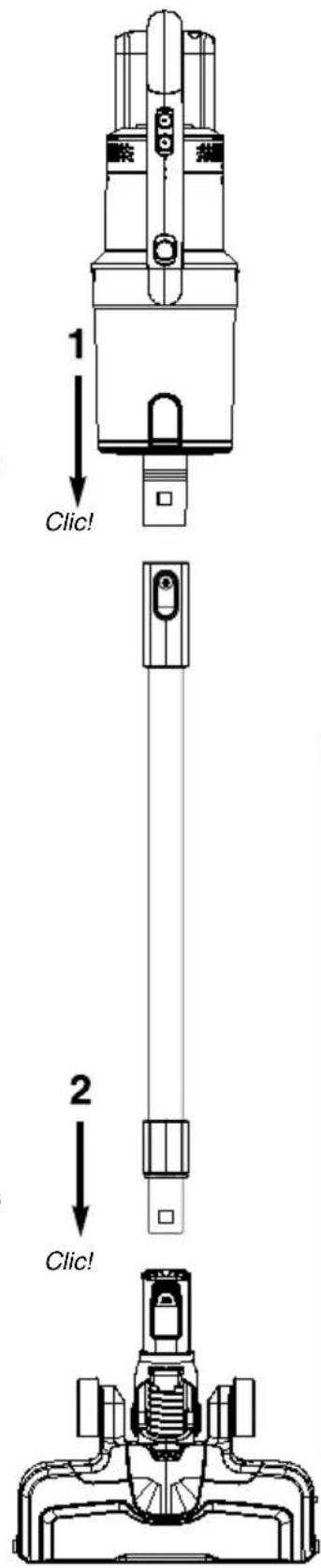 EUREKA RapidClean Pro NEC285 - Les voyants de la pile indiquent le niveau de charge (Fig. 4): - 1