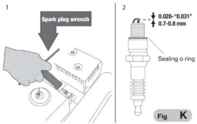 Vevor G250A - SPARK PLUG MAINTENANCE (Fig. K) - 1