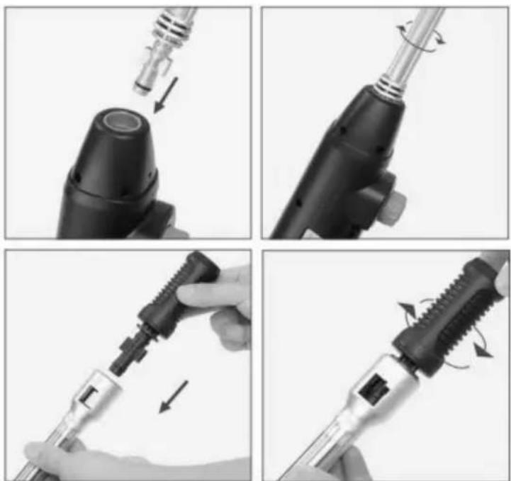 Vevor XS-002 - Steg 2: Installation/Demontering av munstycken. - 4