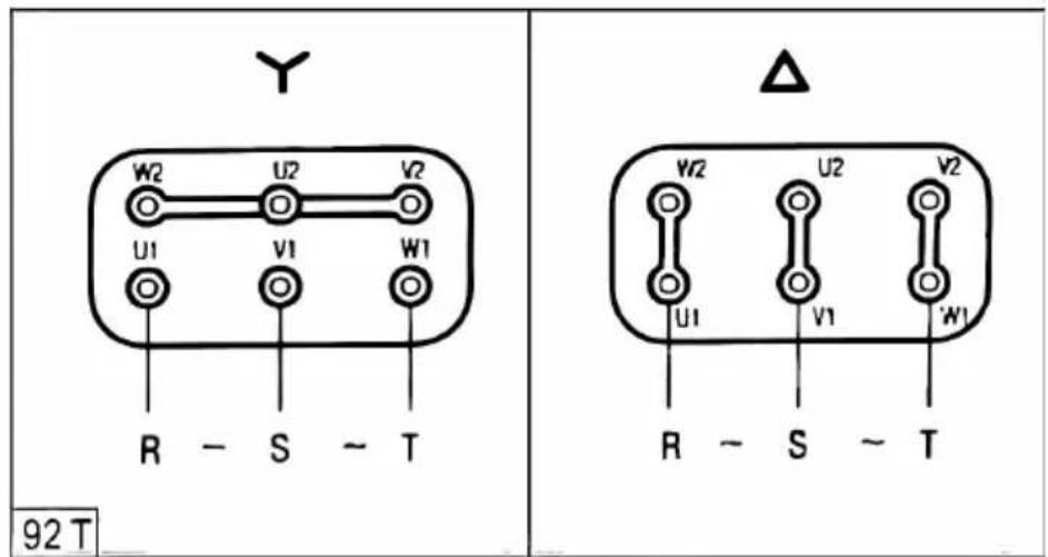 Vevor SPP150E - Connection diagram for three phase motors - 2