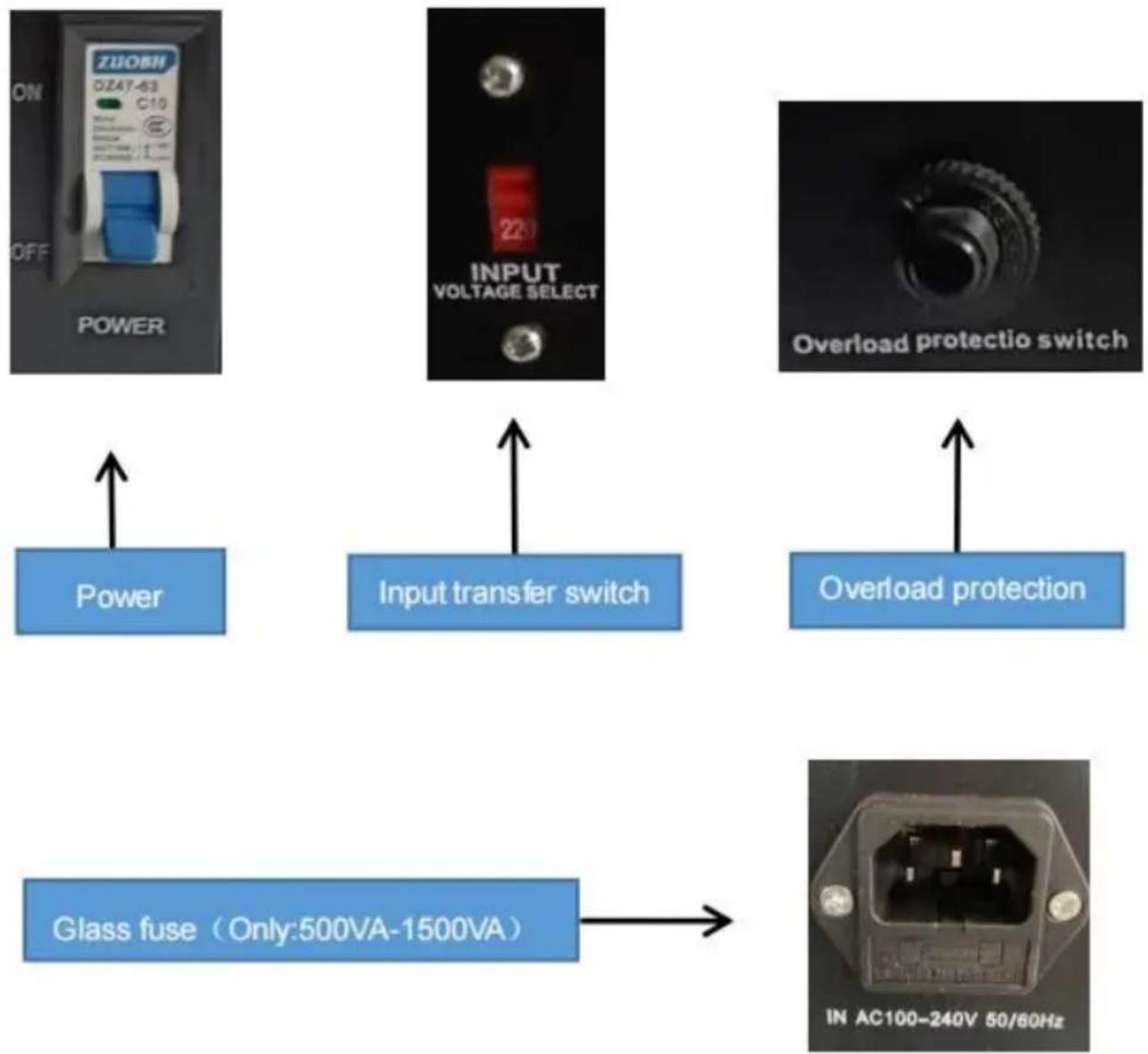 Vevor HYOG-1000VA - Panel del dispositivo: - 1