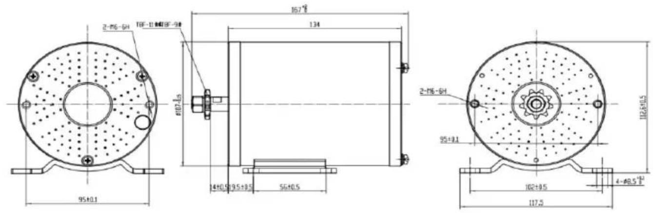Vevor JZ72V3000W - Overall dimensions and mounting dimensions - 1