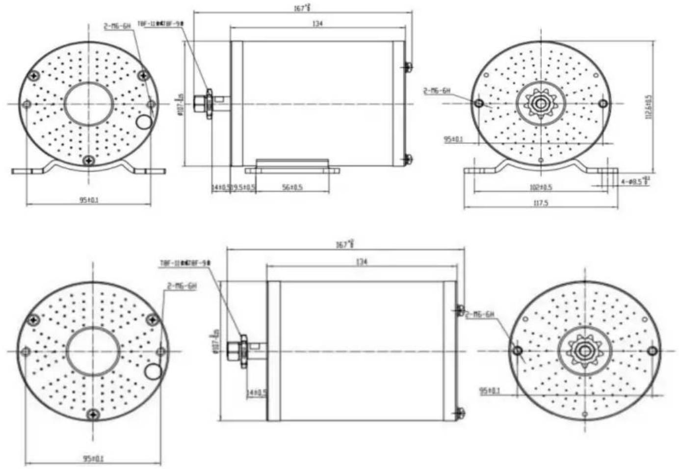Vevor JZ72V3000W - Gesamtabmessungen und Einbaumaße - 1