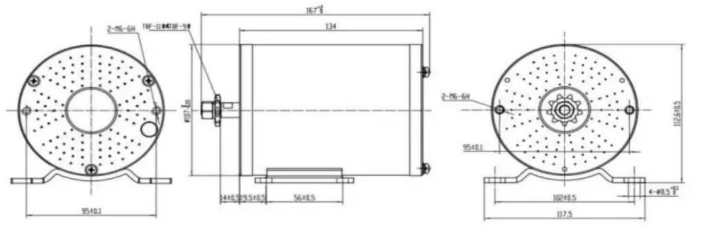 Vevor JZ72V3000W - Dimensions hors tout et dimensions de montage - 1