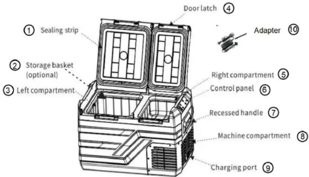 Vevor NLD55 - Diagrama de componentes - 1