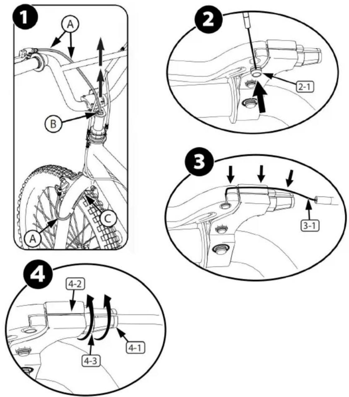 Vevor SS24003 - Configuration du frein gyroscopique - Installation du câble de frein avant - 1