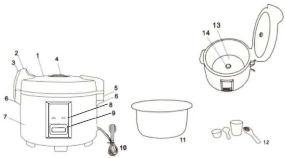 Vevor X1301 - IDENTIFICAZIONE DELLE PARTI - 1