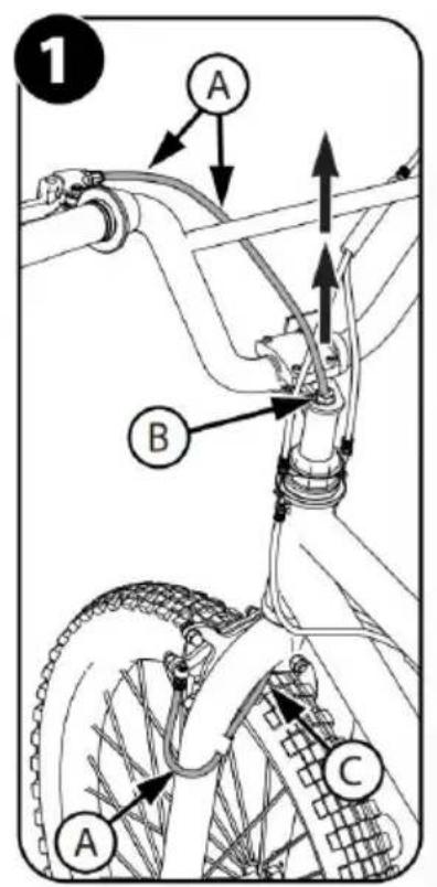 Vevor SS24002 - Configuration du frein gyroscope - Installation du cable defrein avant - 1