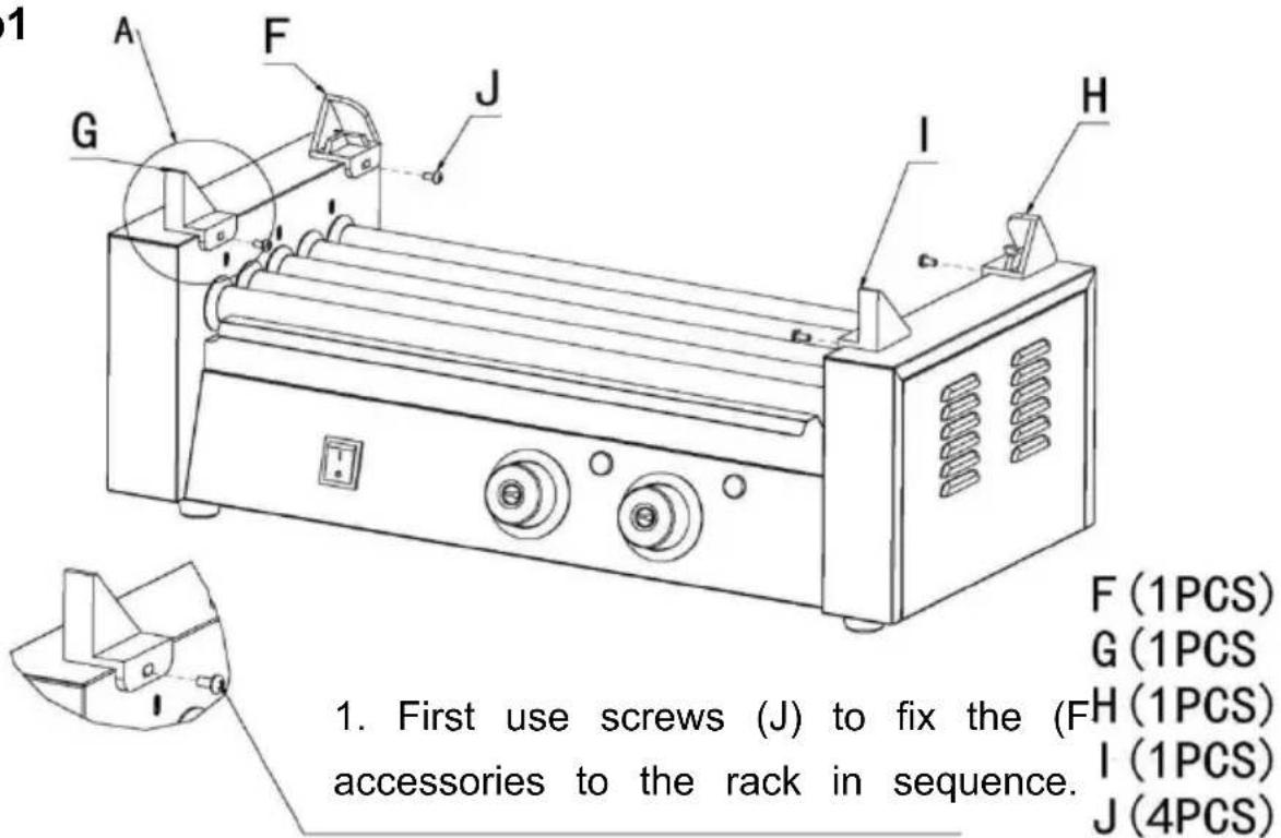 Vevor SC-7XD - ASSEMBLY DRAWING - 1
