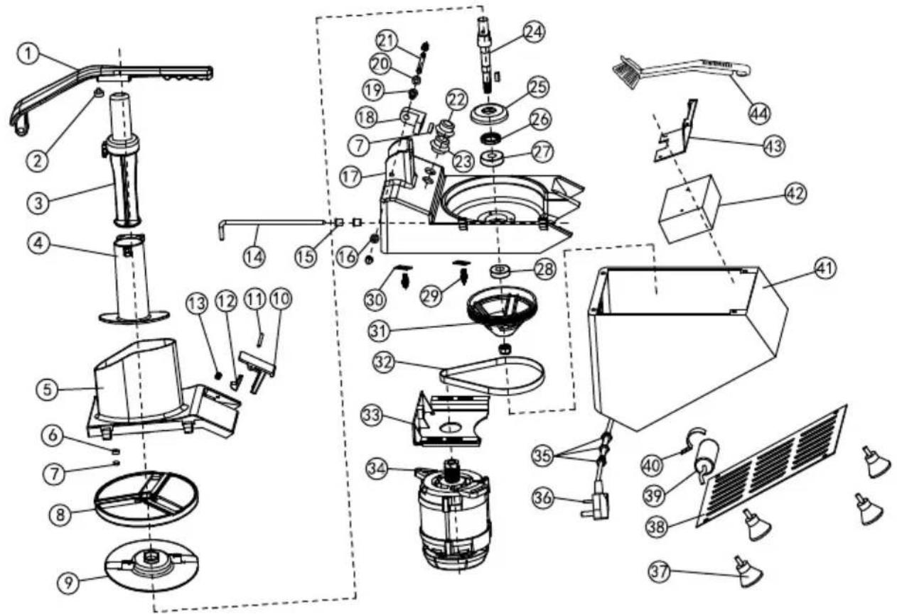 Vevor VC60MS - Exploded view and spare parts lists - 1