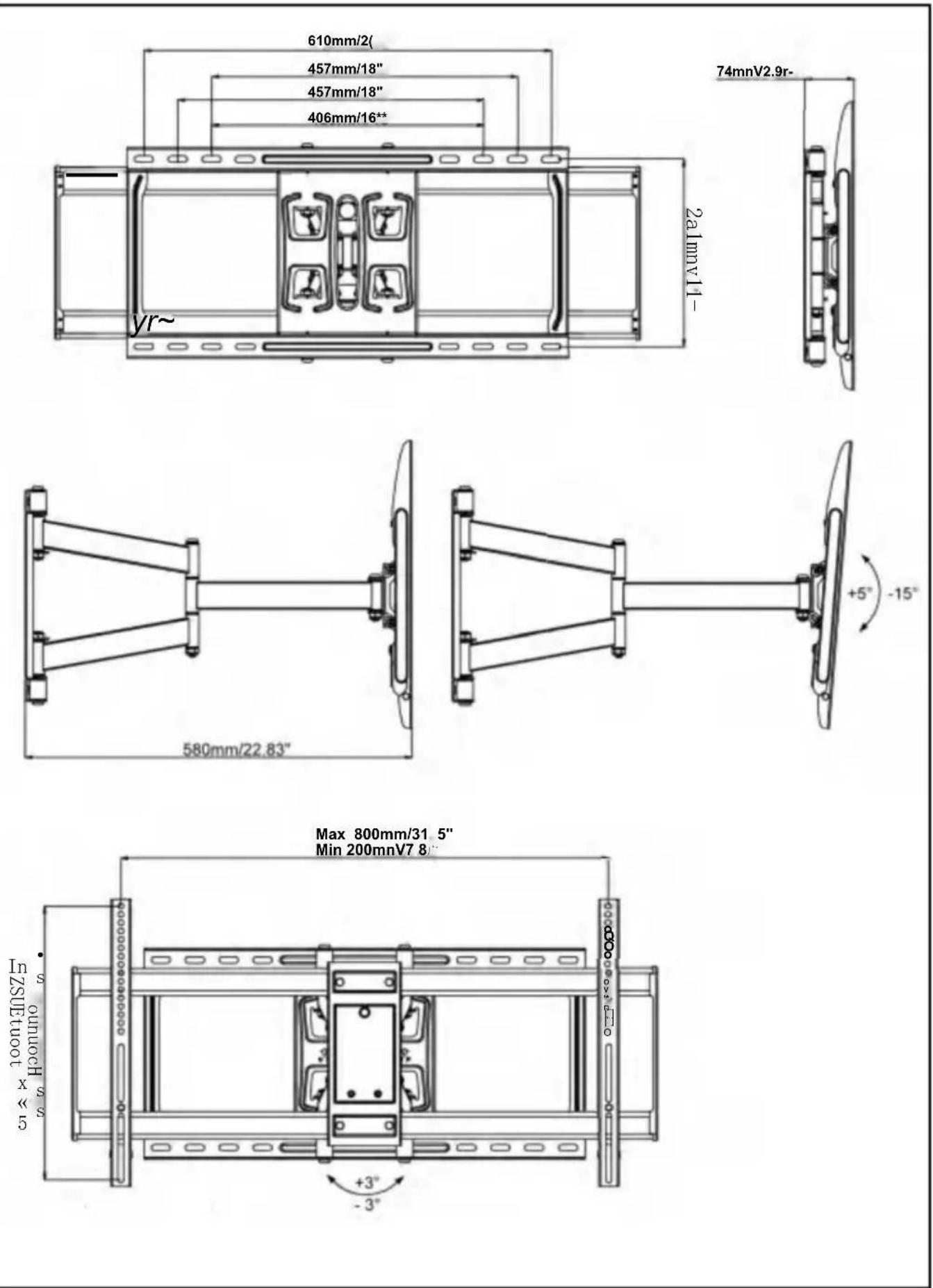 Vevor RLLF7-X - PRODUCT DIMENSIONS - 1