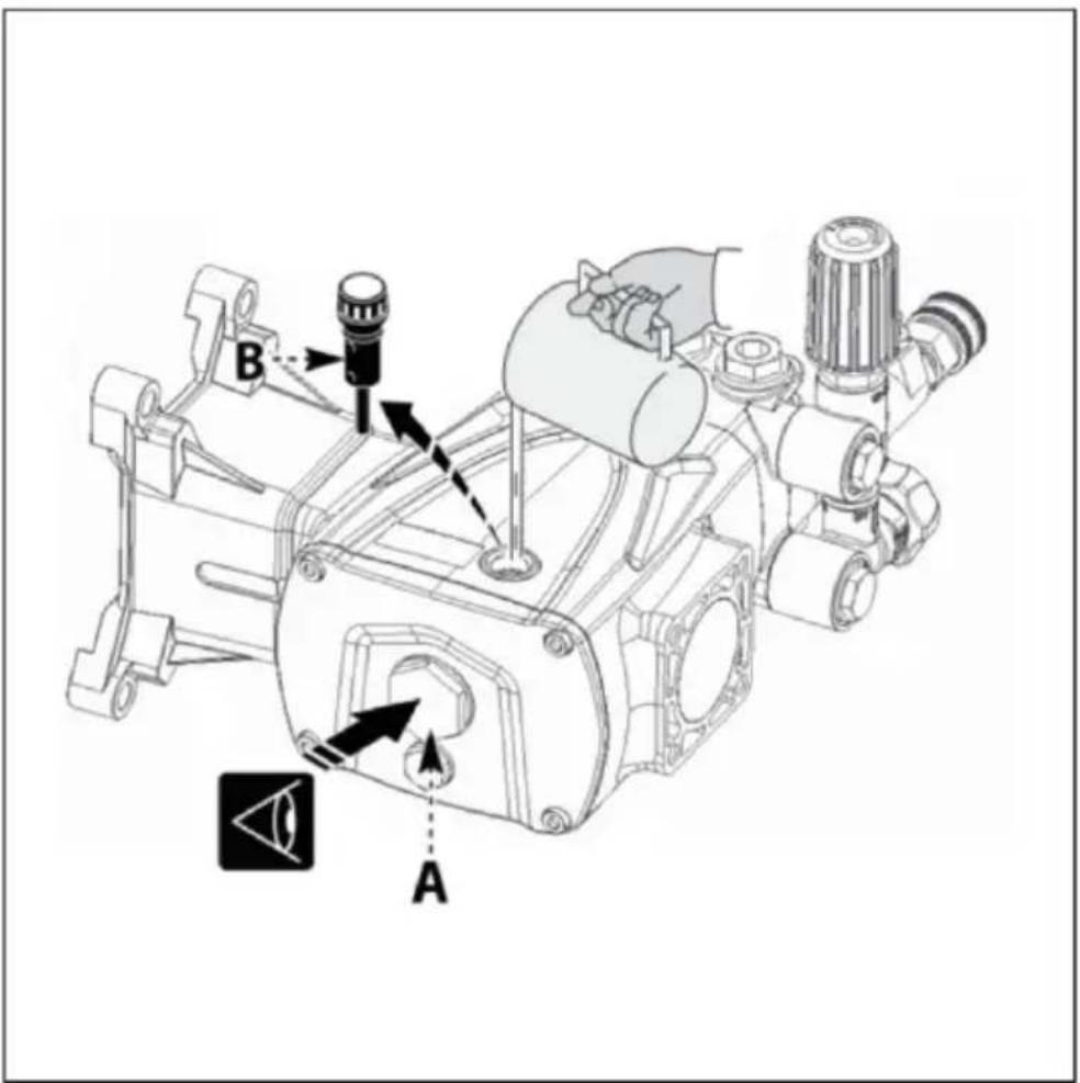 Vevor QXB-9 - Checking the oil level - 1