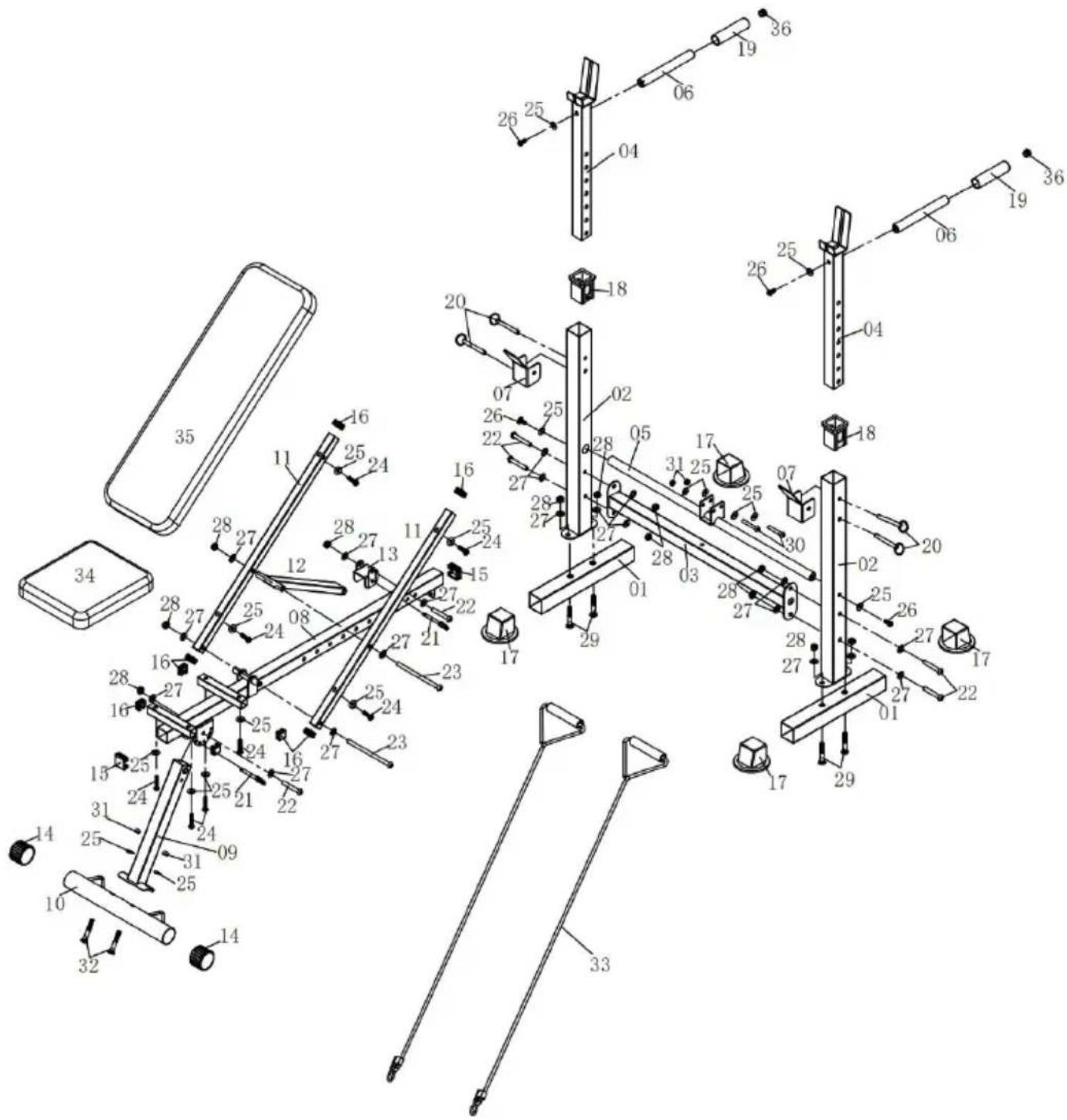 Vevor SJ7820 - Exploded Diagram - 1