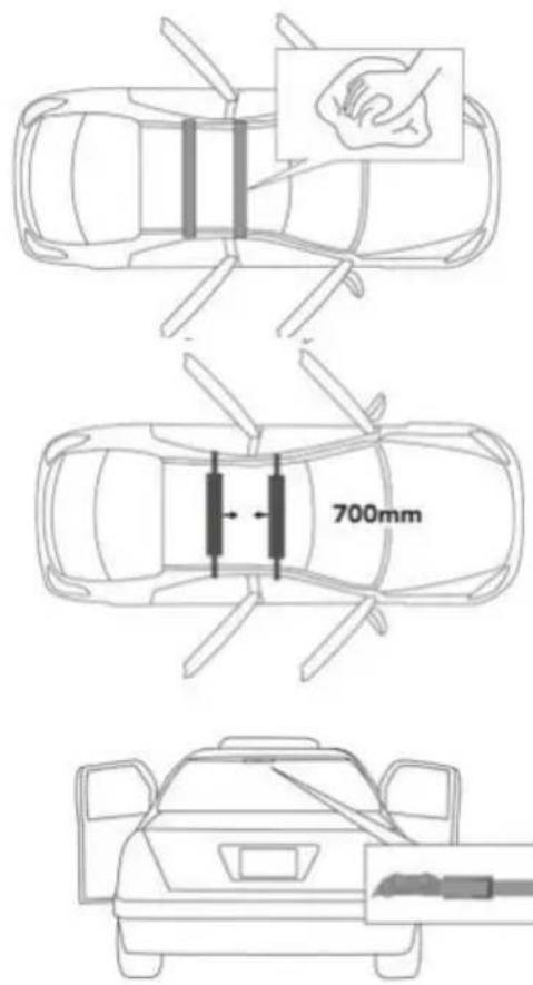 Vevor THRRP-002 - INSTALLATION INSTRUCTIONS FOR 700MM SOFT ROOF RACKS: - 1