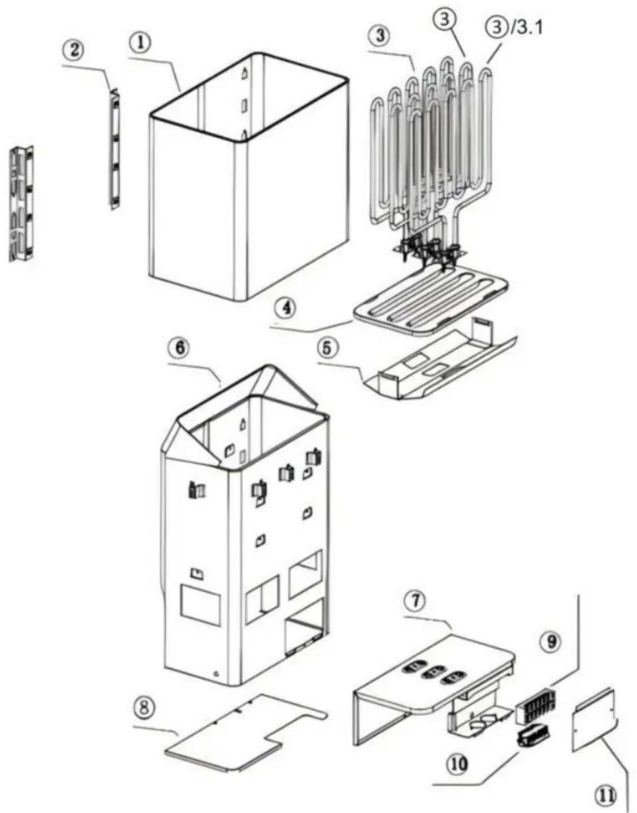 Vevor SCA-80W - Productdecompositiediagram - 1