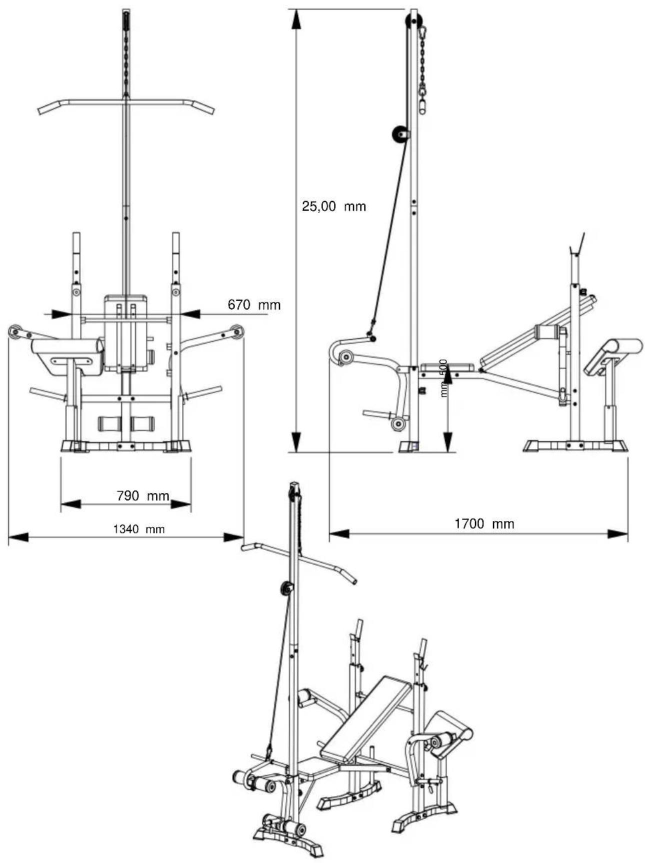 Vevor YFBH-64D - PRODUKTGRÖSSENTABELLE - 1