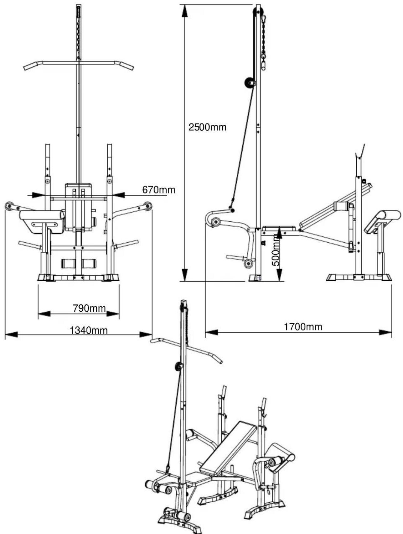 Vevor YFBH-64D - PRODUCT SIZE CHART - 1