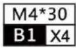 Vevor YBTC-03 - PARTS LIST(TV SCREW FITTINGS - 2
