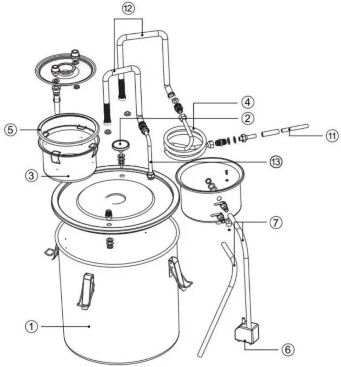 Vevor DTDB-50L-U - DELAR OCH FUNKTIONER - 1