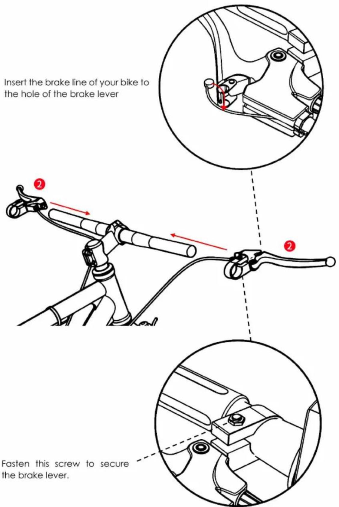 Vevor CNE-K26F1KW - Installing the Brake Levers - 1