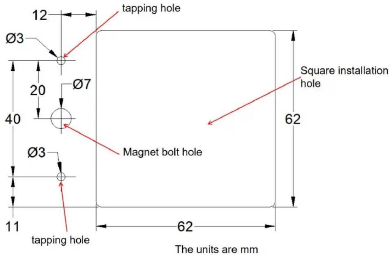 Vevor 2402-UV18 - Diagram för öppet hålstorlek - 1