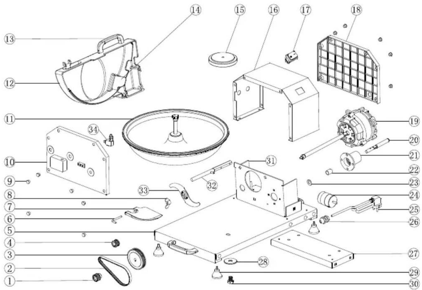 Vevor FC370MT - Exploded view and spare parts lists - 1