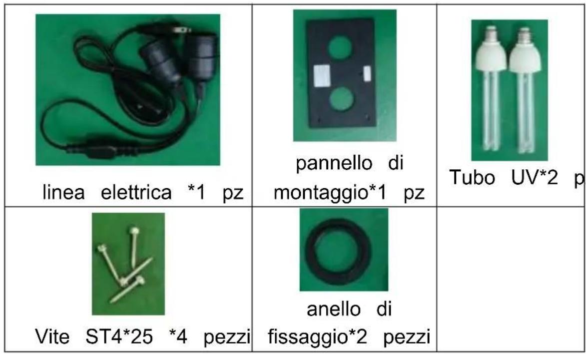 Vevor 2403-UV25X2 - Elenco delle parti del kit - 1