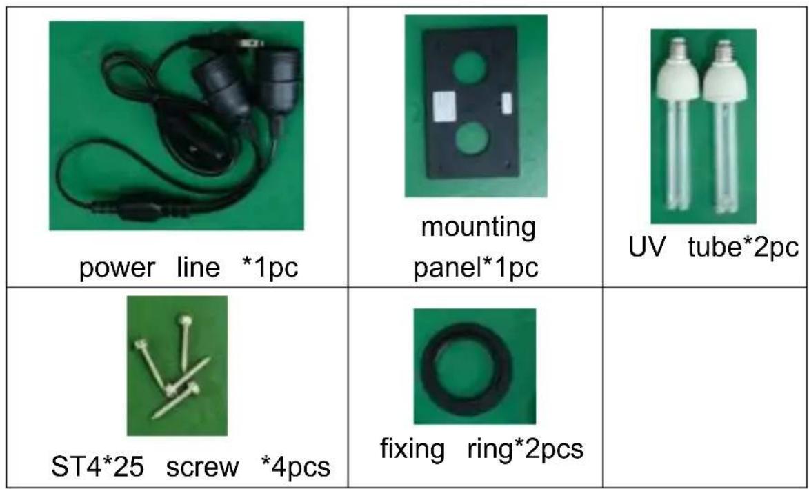 Vevor 2403-UV25X2 - List of kit parts - 1
