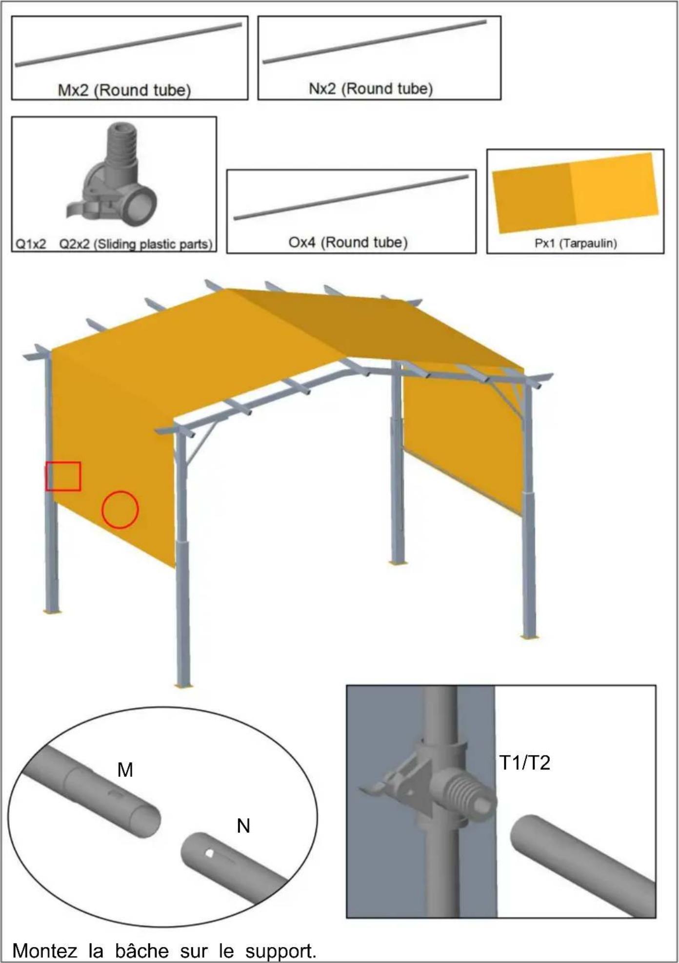 Vevor L12FT*W10FT - LISTE DES PIÈCES - 35