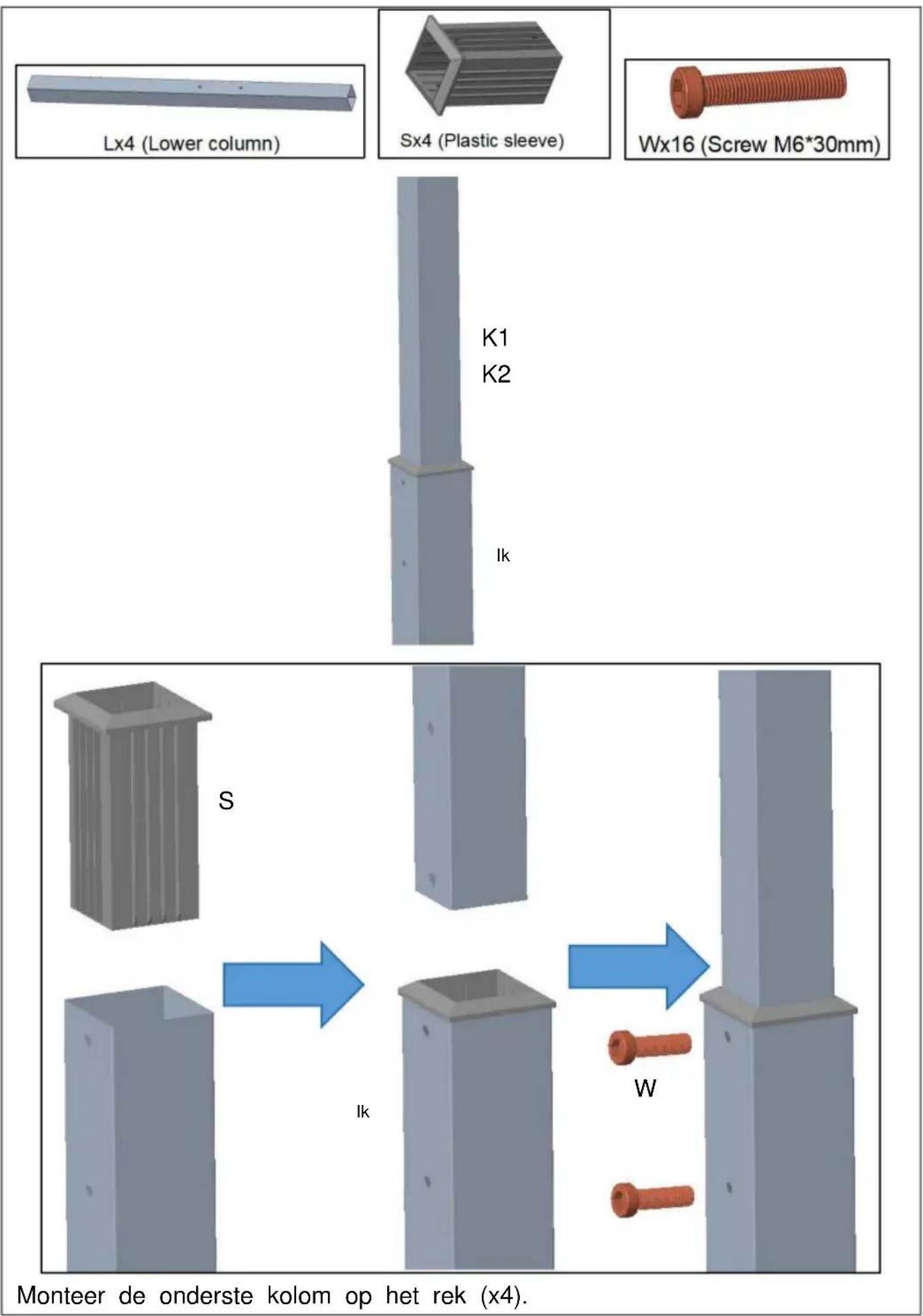 Vevor L10FT*W10FT - ONDERDELENLIJST - 32