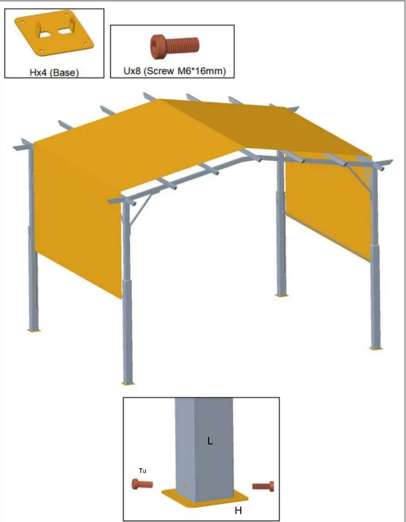 Vevor L10FT*W10FT - LISTE DES PIÈCES - 37