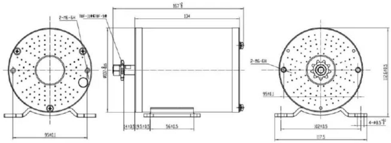 Vevor JZ48V1800W - Overall dimensions and mounting dimensions - 1