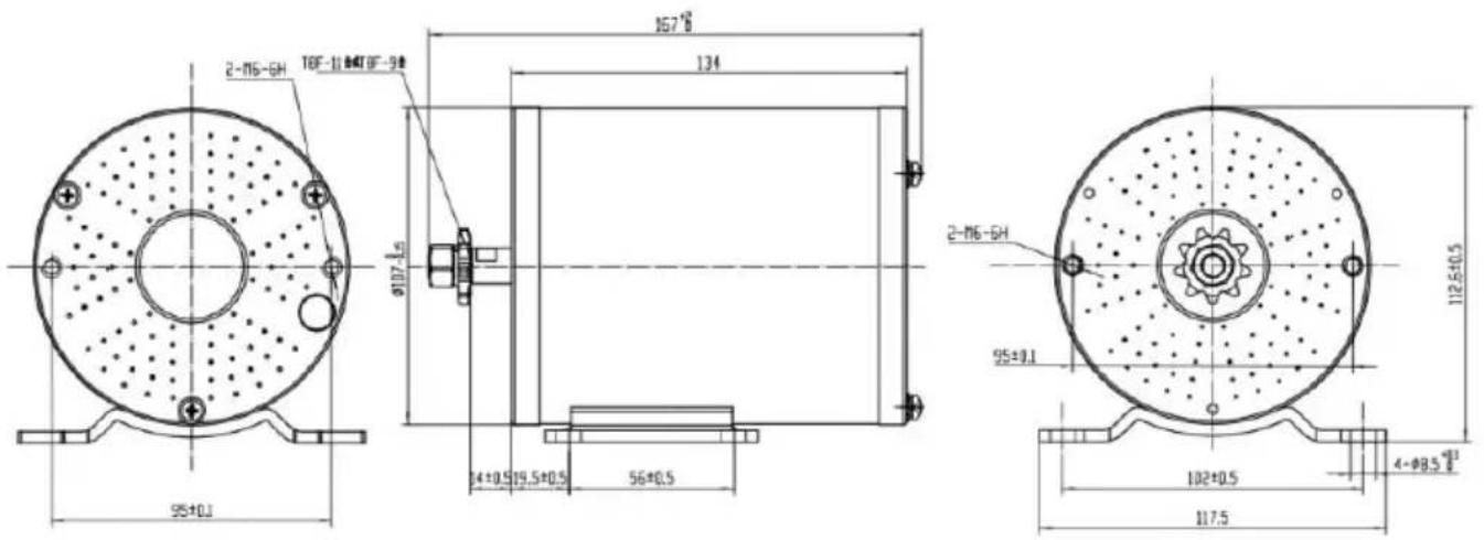 Vevor JZ48V2000W - Overall dimensions and mounting dimensions - 1
