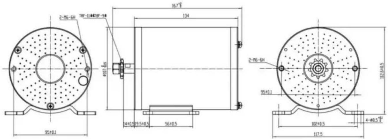 Vevor JZ48V2000W - Dimensions hors tout et dimensions de montage - 1